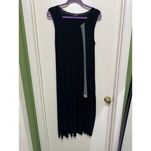 LEE ANDERSEN BLACK FLOWY DRESS W BUTTON DETAIL